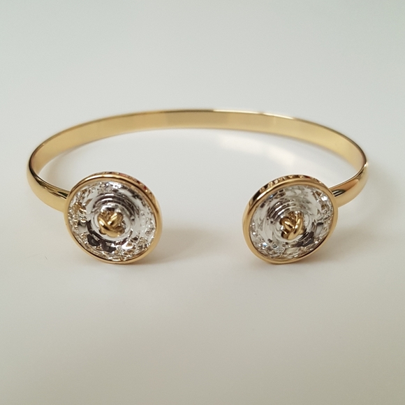 Ted Baker Katrina Big Button Swarovski Crystal Gold Cuff - Picture 5 of 6